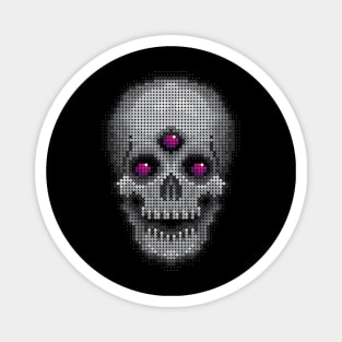 Grey Skull - Pink Eyes Magnet